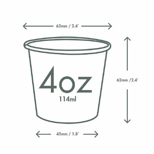 Vegware Green Tree White Hot Cups 4oz 62-Series (Pack of 1000) - HX488 - 5