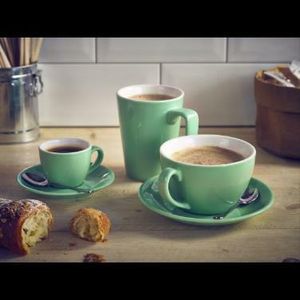 Genware Porcelain Green Bowl Shaped Cup 9cl/ 3oz (Pack of 6) - 3