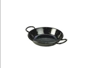 Black Enamel Miniature Paella Pan 12cm (Pack of 6) - 1