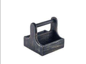 Small Black Wooden Table Caddy - 1