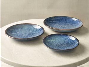 Terra Porcelain Aqua Blue Deep Coupe Plate 28cm (Pack of 3) - 3