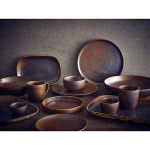 Terra Porcelain Rustic Copper Presentation Plate 26cm (Pack of 6) - 3