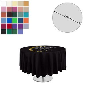Custom Branded Premium Fabric Tablecloth - Round - 229cm (2ft High Table - Full Drop) - 1