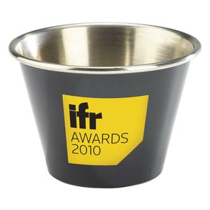 Custom Branded 2.5oz Stainless Steel Ramekin (Blue, Red, Yellow & Black) - 3