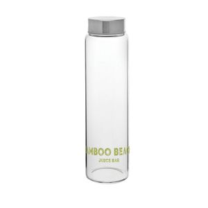 Custom Branded Glass Large Lidded Water Bottle - 2 Pint (1 Litre) - 1