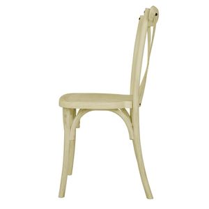 Bolero Manhattan Cross-Back Resin Chairs Natural (4 Pack) - HW282 - 3