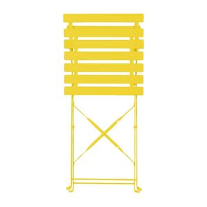 Bolero Perth Mellow Yellow Pavement Style Steel Folding Chairs (2 Pack) - HZ365 - 3