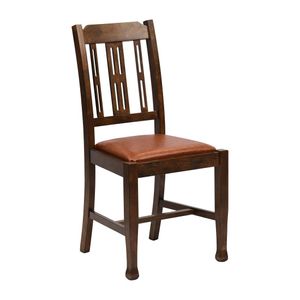 Lattice Back Dining Chair in Vintage Wood with Bison Tan Seat (6 Pack) - JA281 - 1