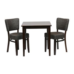 Pimlico Dining Table with 2 Oregon Chairs Set in Dark Walnut & Shetland Smoke - JA227 - 1