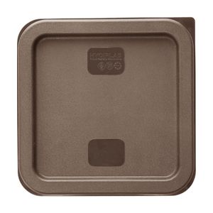 Hygiplas Square Food Storage Container Lid Brown Small - HY422 - 3