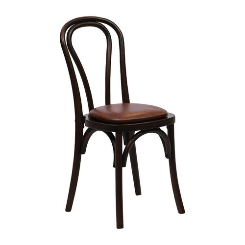 Hoop Back Dining Chair in Dark Walnut with Bison Espresso Seat (Pack of 2) - HX821 - 1