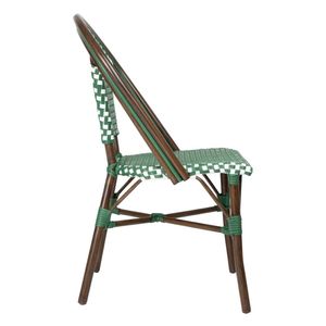 Bolero Parisian Style PE Rattan Chair Green Dot Mix (2 Pack) - HW599 - 3
