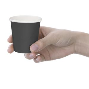 Fiesta Recyclable Hot Cups Single Wall Black 6oz (50 Pack) - HT469 - 3
