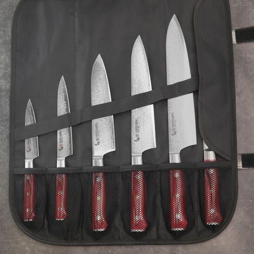 Japanese Knife Company Leather 6 Knife Roll BK - JA638 - 5