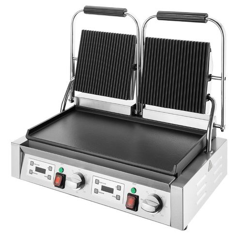 Buffalo Double Contact Grill Flat Base Ribbed Top Plate - CU612 - 5