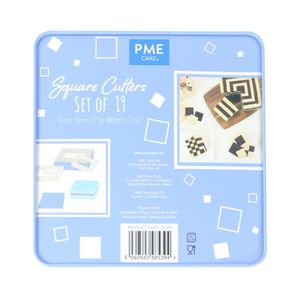 PME Square Stainless Steel Cutters (19 Pack) - HZ072 - 3