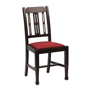 Lattice Back Dining Chair in Dark Walnut with Shetland Scarlett Seat (6 Pack) - JA278 - 1