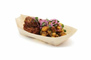 Extra Large Wooden Food Boat (220mm) (Case of 1000) - 1