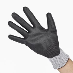 KeepSAFE PU Palm Coated Gloves Grey/Black Size 8 (12 Pack) - JE608-8 - 1