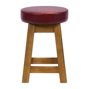 Everyday Wessex Weathered Oak Low Stool with Bison Bordeaux Seat (2 Pack) - JF987 - 1