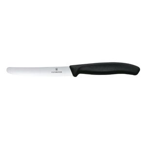 Victorinox Swiss Classic Tomato & Table Knife Wavy Black 22cm (Pack 2) - JK093 - 1