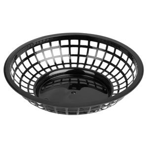 Olympia Kristallon PP Food Basket Round Black 200x50mm (6 Pack) - JE891 - 1