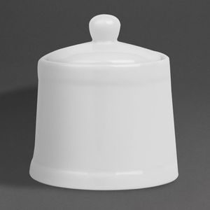 Olympia Whiteware Pier Sugar Bowls with Lids 250ml (6 Pack) - HY547 - 1