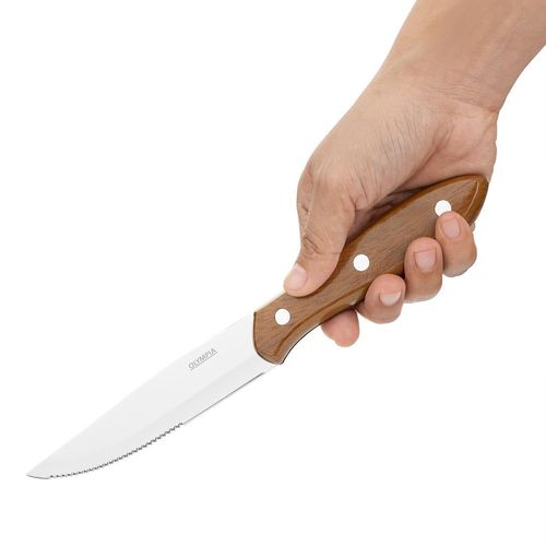 Olympia Jumbo Steak Knives with PP Wood Effect Handles (12 Pack) - HZ973 - 3