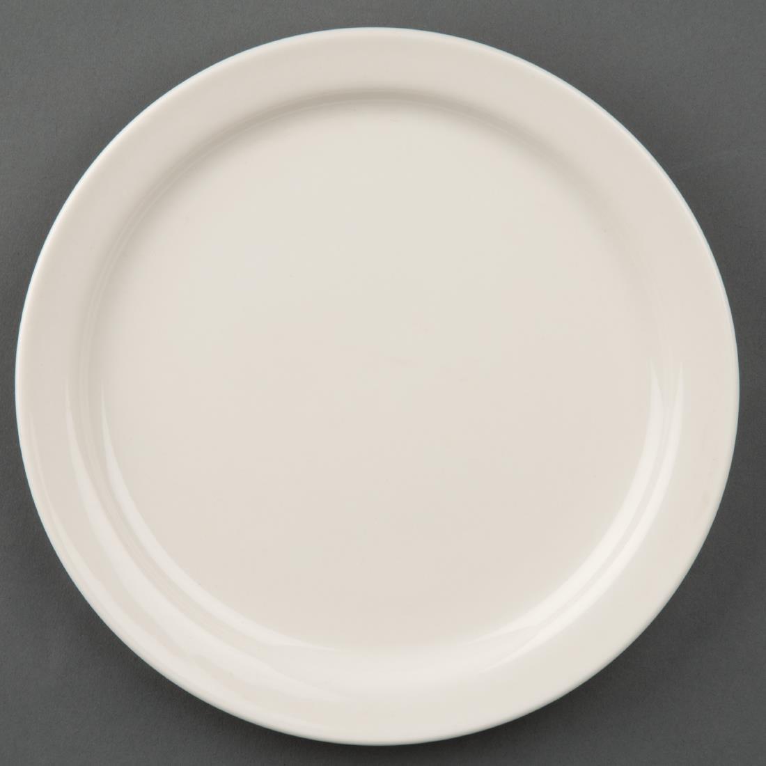 U841 - Olympia Ivory Narrow Rimmed Plates 175mm - Case 12 - U841