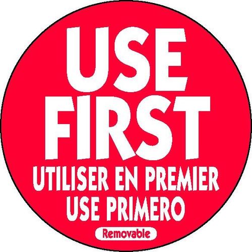 50mm Removable Use First Red Label (500) - RUF2R - 1