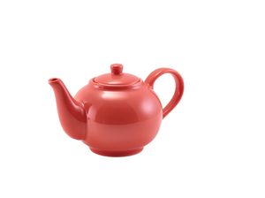 GenWare Porcelain Coral Teapot 45cl/ 15.75oz (Pack of 6) - 393945CRL - 1