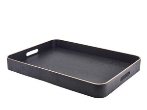 GenWare Black Wood Veneer Butlers Tray 55 x 40cm - WVT-B5540BK - 1