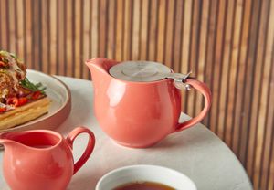 GenWare Porcelain Coral Teapot with St/ St Lid & Infuser 50cl/ 17.6oz (Pack of 6) - 395950CRL - 3