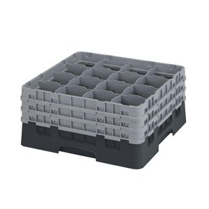 Cambro H196mm Black 16 Compartment Camrack - 1