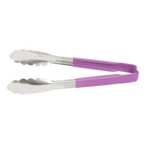 Vollrath Purple Allergen One-piece Kool-Touch Tong 241mm - 1