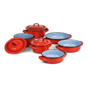 Pujadas Red Mini Enamelled Steel Casserole with Lid Diameter120mm - 3