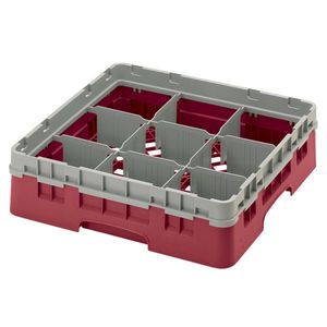 Cambro H92mm Cranberry 9 Compartment Camrack - 1