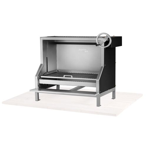 Pujadas Black V-shaped Countertop Open Grill without Refractory Base - 1