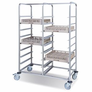 Pujadas 18 Rail Double Dishwasher Rack Trolley - 1