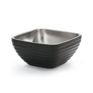 Vollrath 1.7L Black Square Insulated Bowl - 1