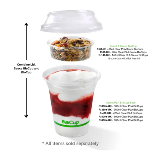 BioPak 500ml Clear PLA BioCups (Pack of 1,000) - R-500Y-UK - 6
