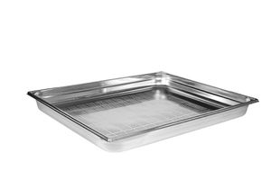 Bourgeat Stainless Steel Perforated Gastronorm Container - Without Handles - Gn 2/1 Depth 6.5cm - 12756-02 - 1