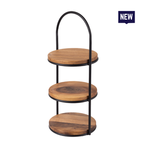 Bonzer Walnut Afternoon Tea Stand - Black S/S 22 x 24 x H 55 cm - 13100-08 - 1