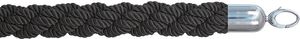Black Braided Rope - Stainless Steel End Piece 150cm - 012708 - 1