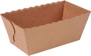 Box Of 75 Individual Cardboard Loaf Cake Tins For Cooking And Sale 80x55x40 Mm 16 Cl Brown - 361710 - 1