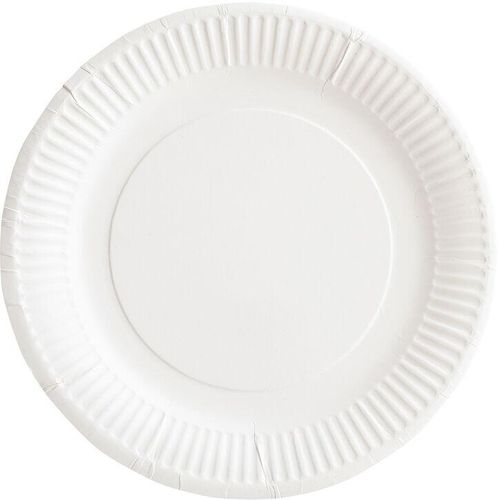 Box Of 1,000 (10 Packets Of 100) White Bioline Paper Plates Ø 18cm - 707608 - 1