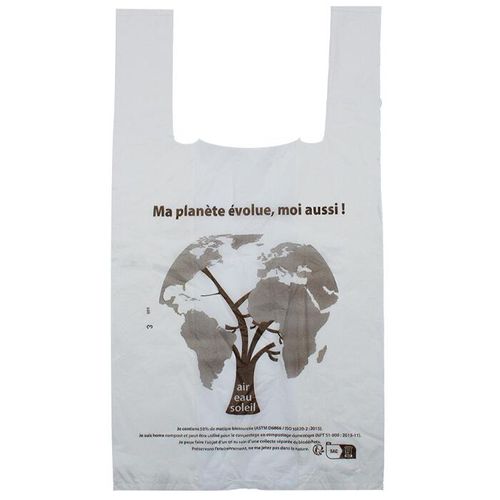 Box Of 1,000 (10 Bags Of 100) Bioplast Plastic Tote Bags 300x540 Mm With 70 Mm Gusset, Thickness 16 ? - 718606 - 1