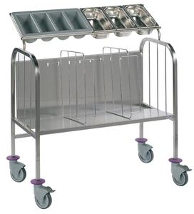 Ergo Raised Plate Stacking And Cutlery Trolley Without Divider - Large - 791906 - 1