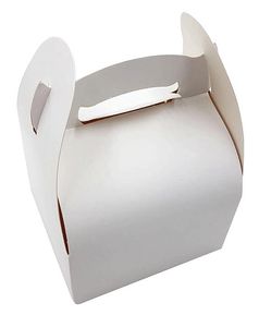 Packet Of 50 White Cardboard Boxes With Handle 180x160x70 Mm - 930552 - 1