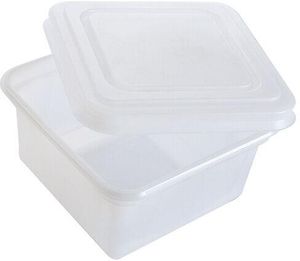 Box Of 25 Square Ice Cream Moulds With Airtight Lid, Clear Polystyrene 1 Litre 129 H 84 Mm - 934004 - 3
